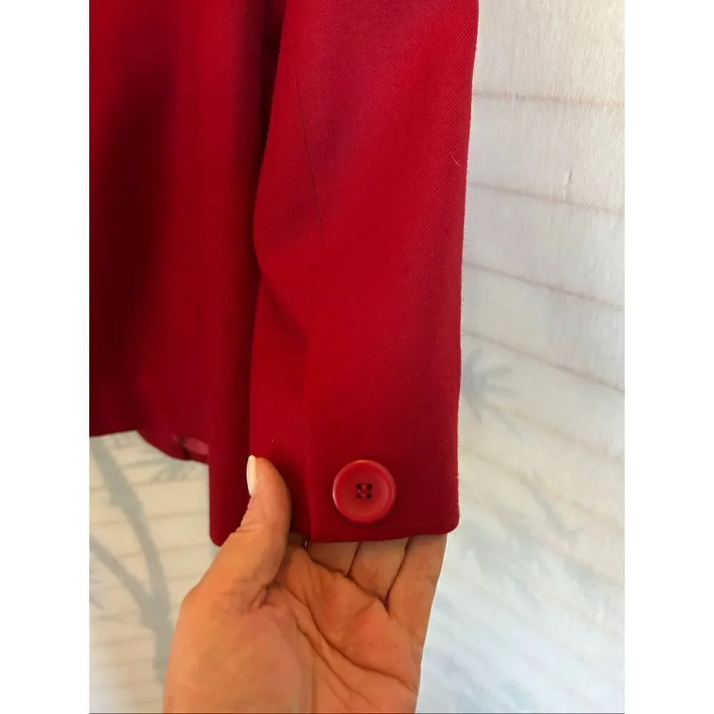 Pendleton Women’s Red Wool Blazer Jacket Size 6 100% Virgin Wool Made in USA
